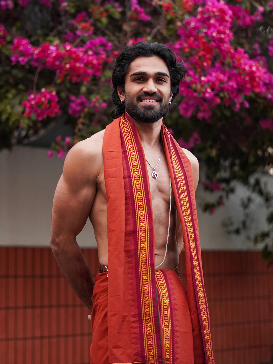 Panchakacham with Angavasthram Red (9+5) Shreeman Pet - Image 6
