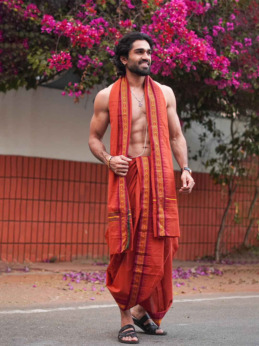 Panchakacham with Angavasthram Red (9+5) Shreeman Pet - Image 7