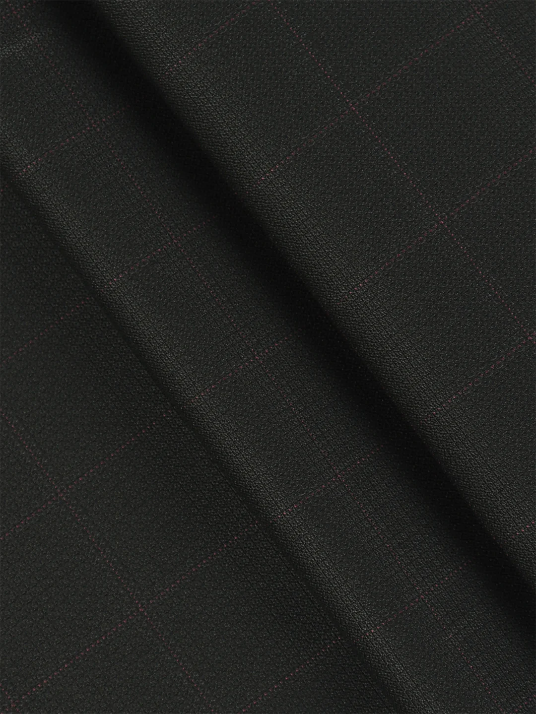 Poly-Viscose Black Checked Pants Fabric Happy Days