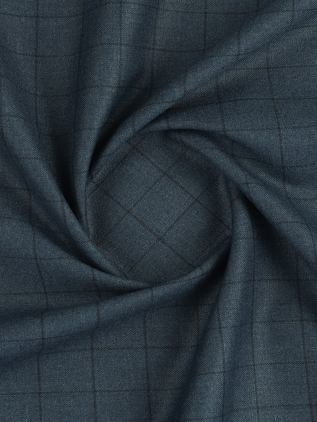 Poly Viscose Blend Checked Stretch Suiting Fabric Blue Enable