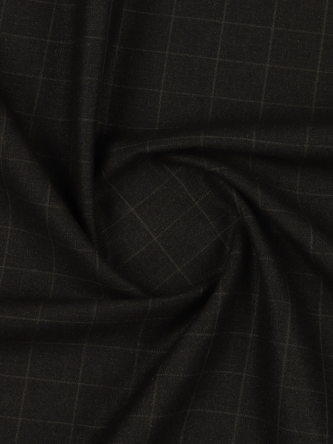 Poly Viscose Blend Checked Stretch Suiting Fabric Brown Enable - Image 2