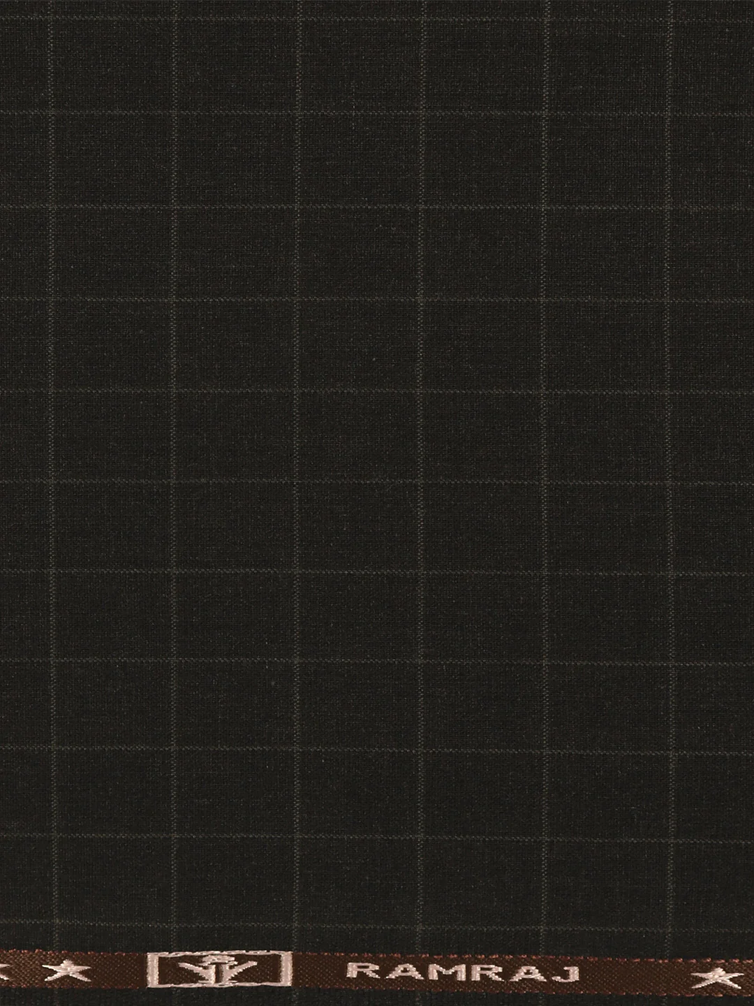 Poly Viscose Blend Checked Stretch Suiting Fabric Brown Enable - Image 3