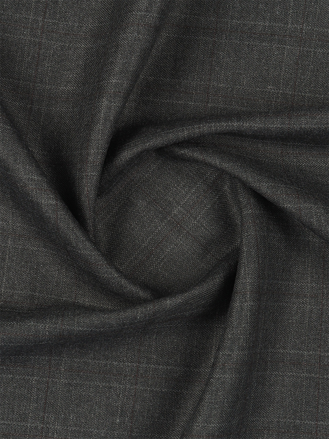Poly Viscose Blend Checked Stretch Suiting Fabric Dark Grey Chronicle