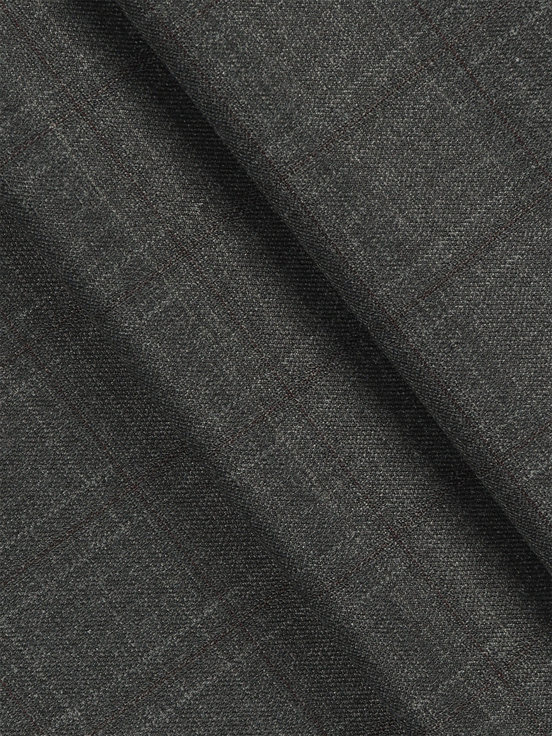 Poly Viscose Blend Checked Stretch Suiting Fabric Dark Grey Chronicle - Image 2