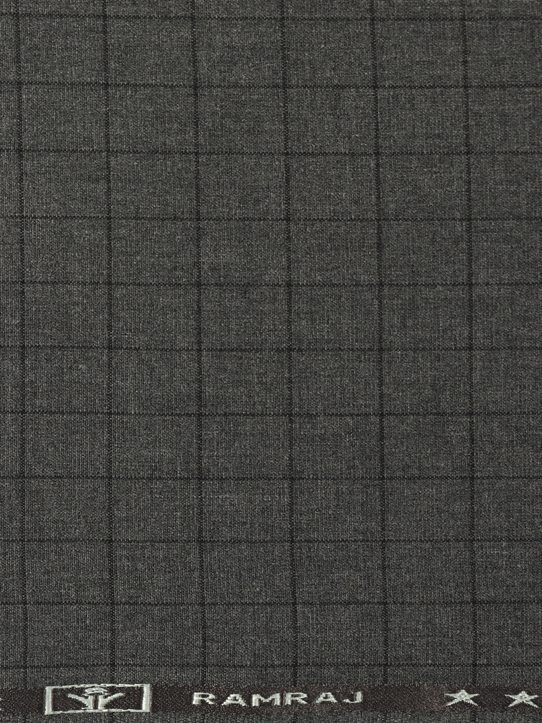Poly Viscose Blend Checked Stretch Suiting Fabric Dark Grey Enable - Image 3