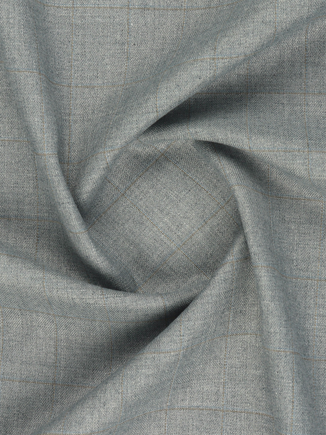 Poly Viscose Blend Checked Stretch Suiting Fabric Dark Grey Miracle