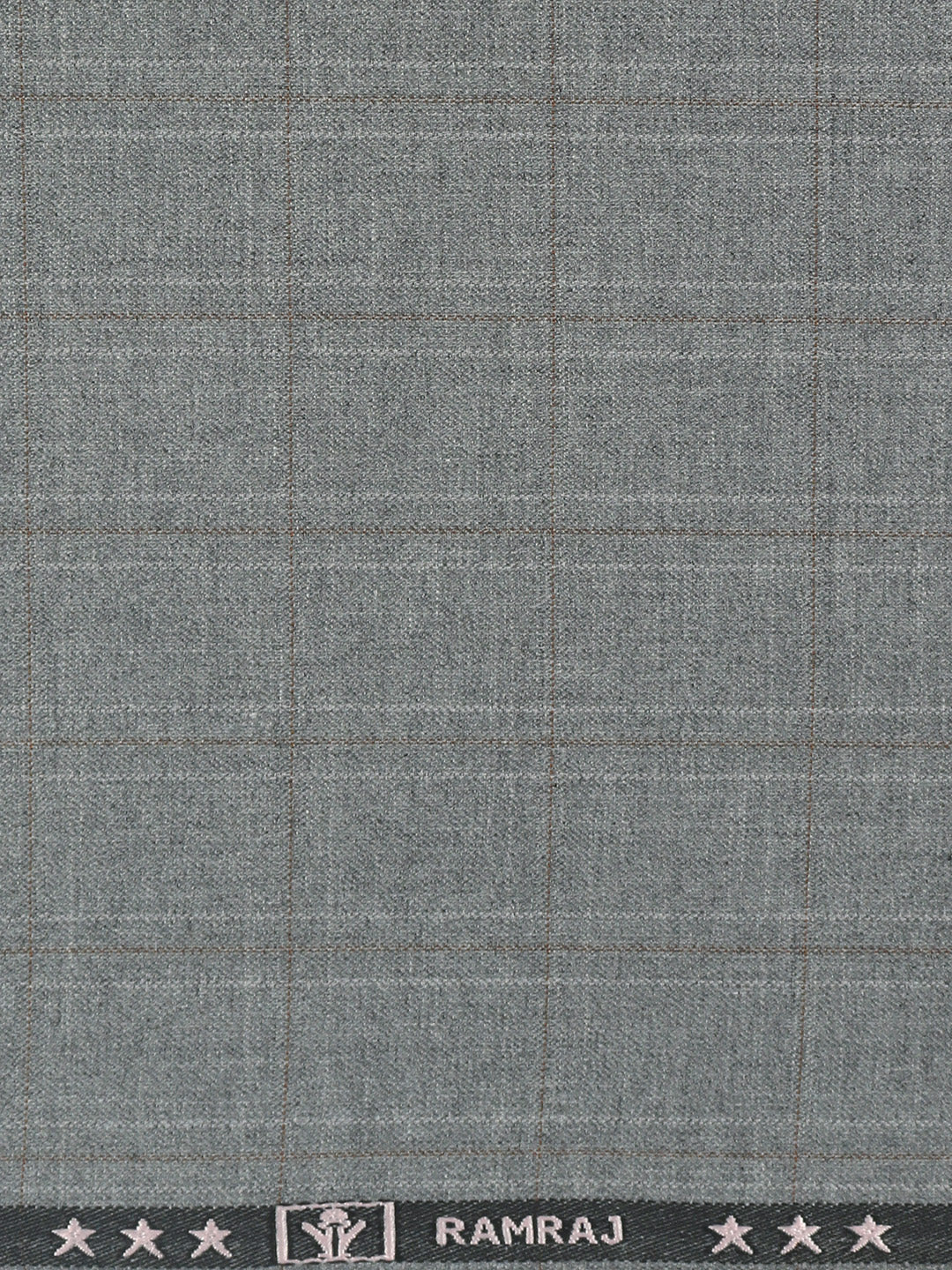 Poly Viscose Blend Checked Stretch Suiting Fabric Grey Chronicle - Image 3