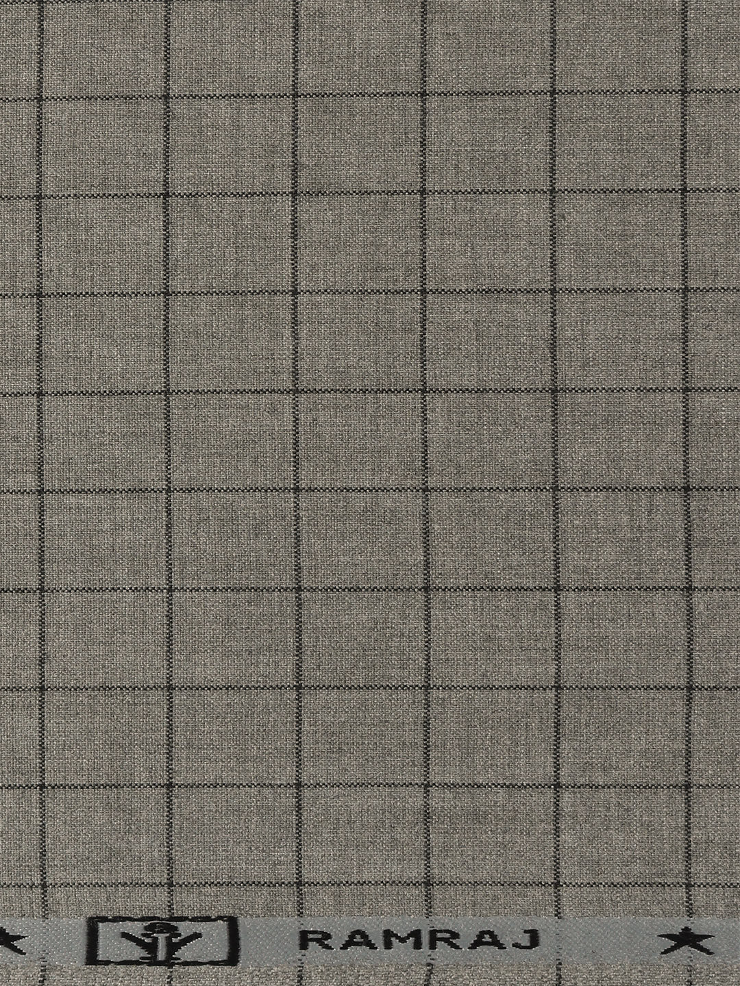 Poly Viscose Blend Checked Stretch Suiting Fabric Grey Enable - Image 3