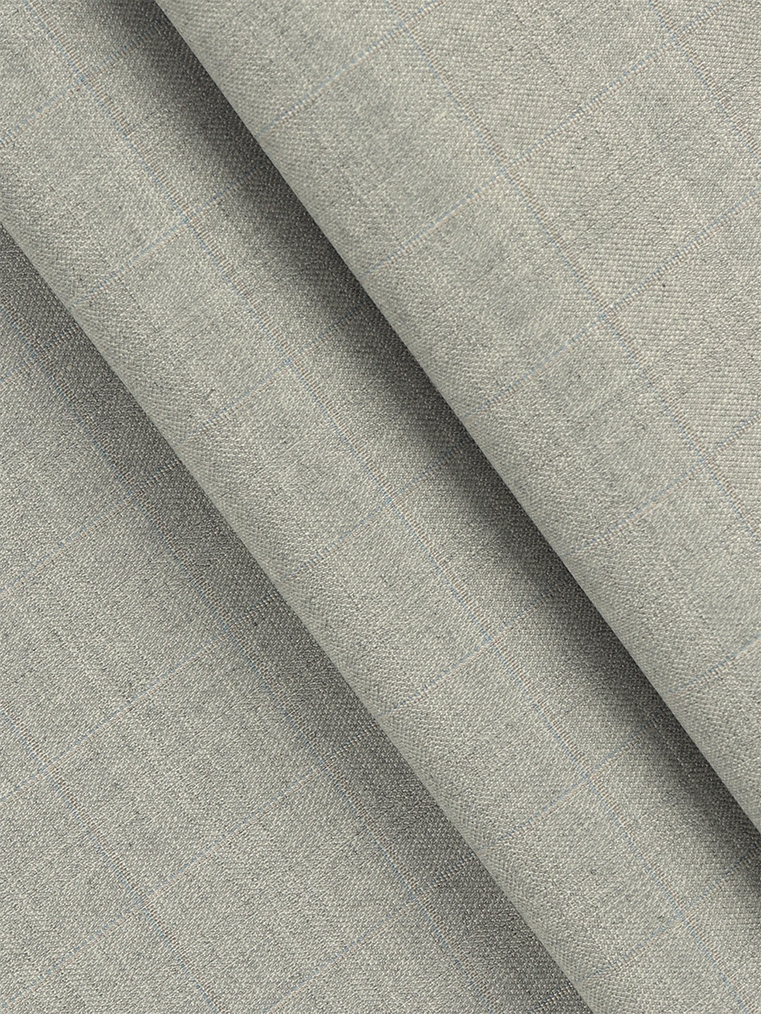 Poly Viscose Blend Checked Stretch Suiting Fabric Grey Miracle - Image 2