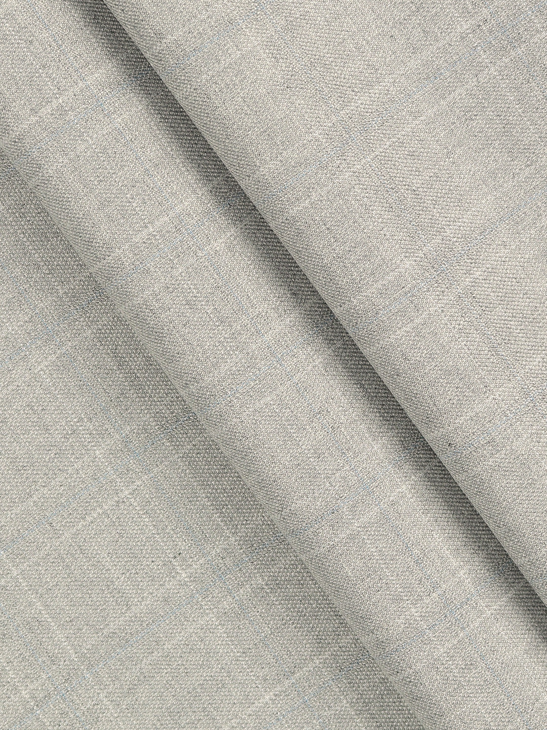 Poly Viscose Blend Checked Stretch Suiting Fabric Light Grey Chronicle - Image 2