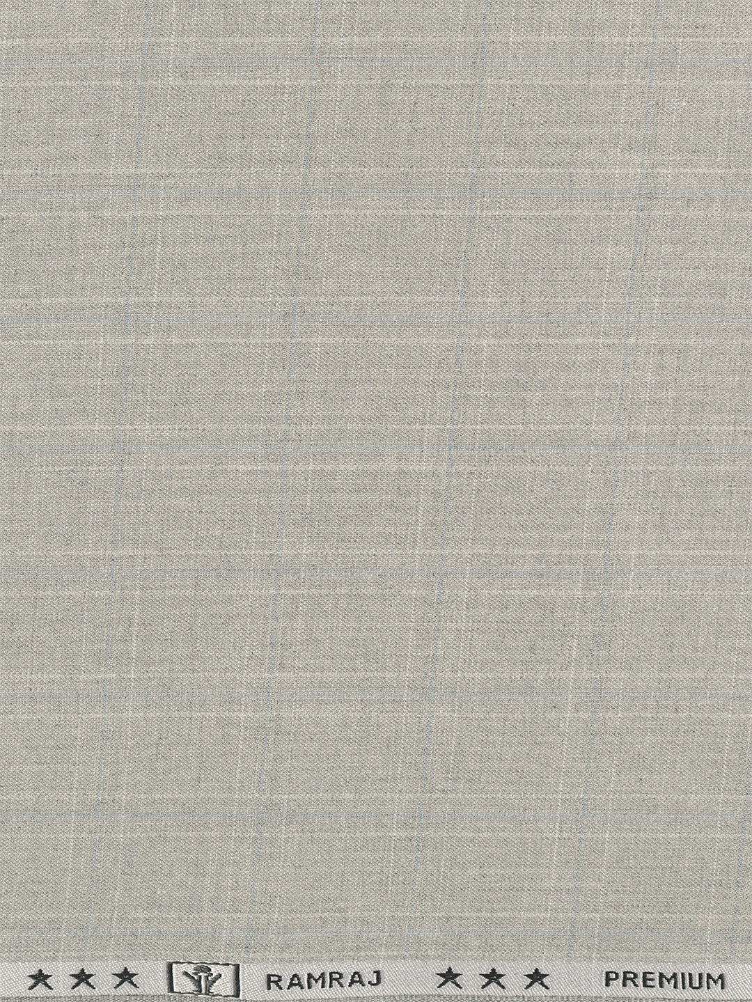 Poly Viscose Blend Checked Stretch Suiting Fabric Light Grey Chronicle - Image 3