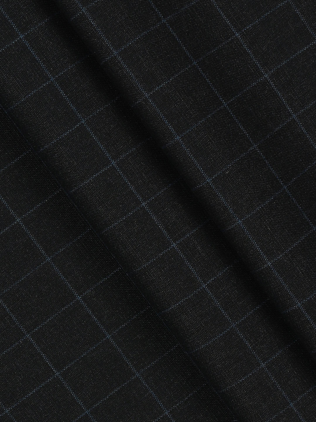 Poly Viscose Blend Checked Stretch Suiting Fabric Navy Blue Enable - Image 2