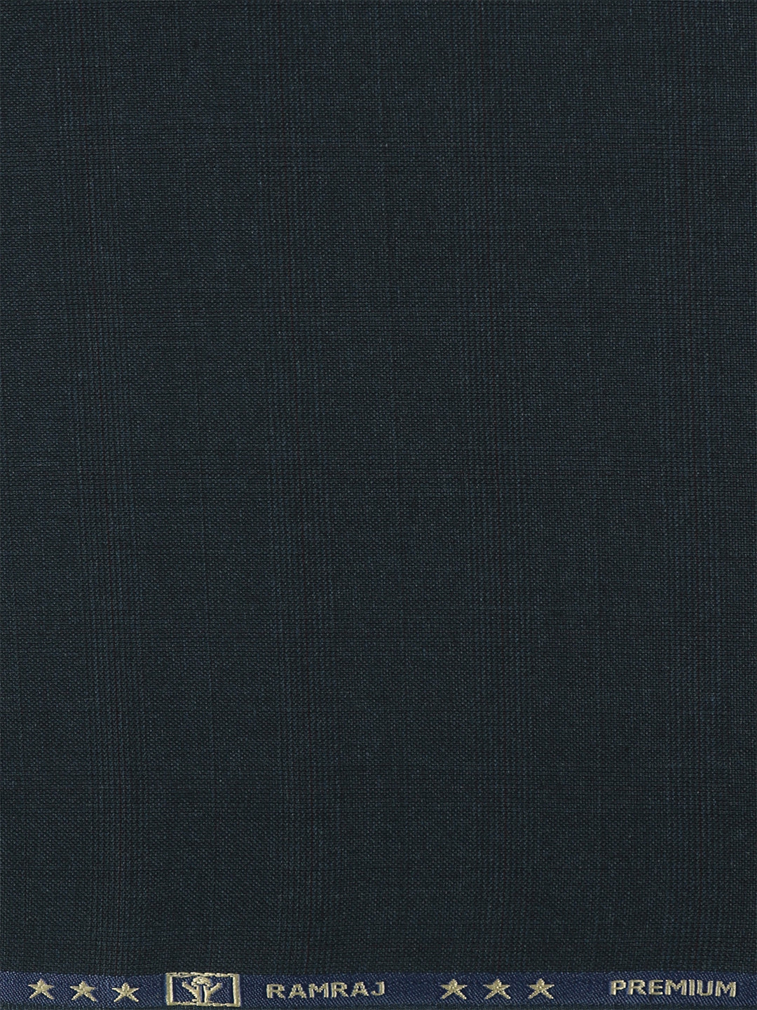 Poly Viscose Blend Self Design Stretch Suiting Fabric Dark Blue Enable - Image 3