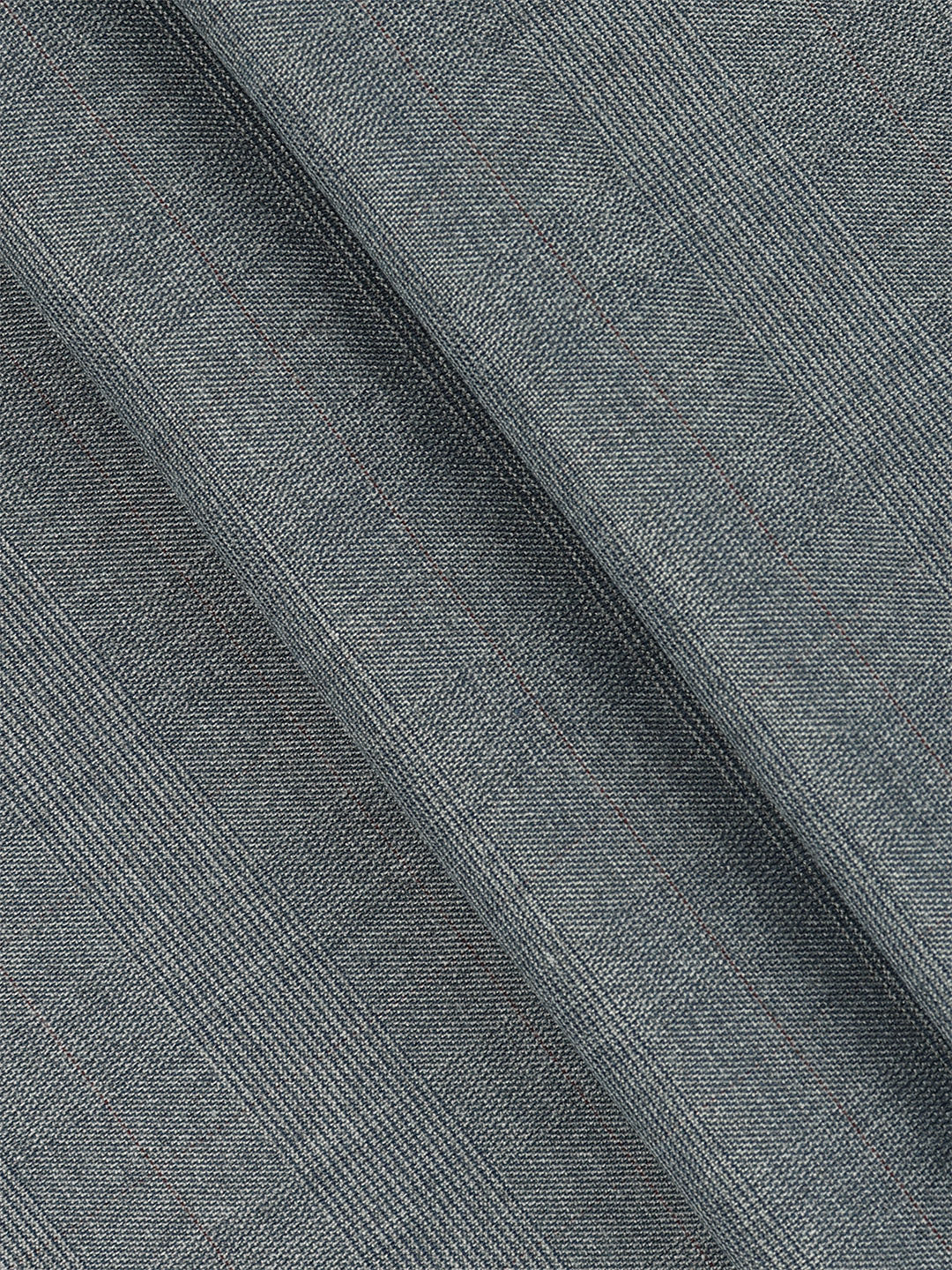Poly Viscose Blend Self Design Stretch Suiting Fabric Greyish Blue Enable