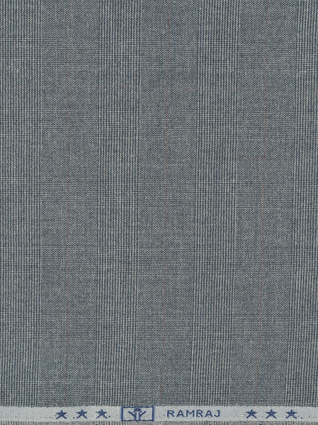 Poly Viscose Blend Self Design Stretch Suiting Fabric Greyish Blue Enable - Image 3