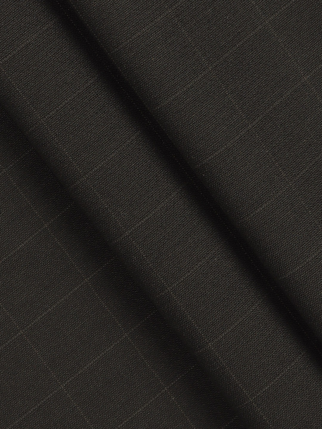 Poly Viscose Brown Checked Suiting Fabric Week Days - Image 2