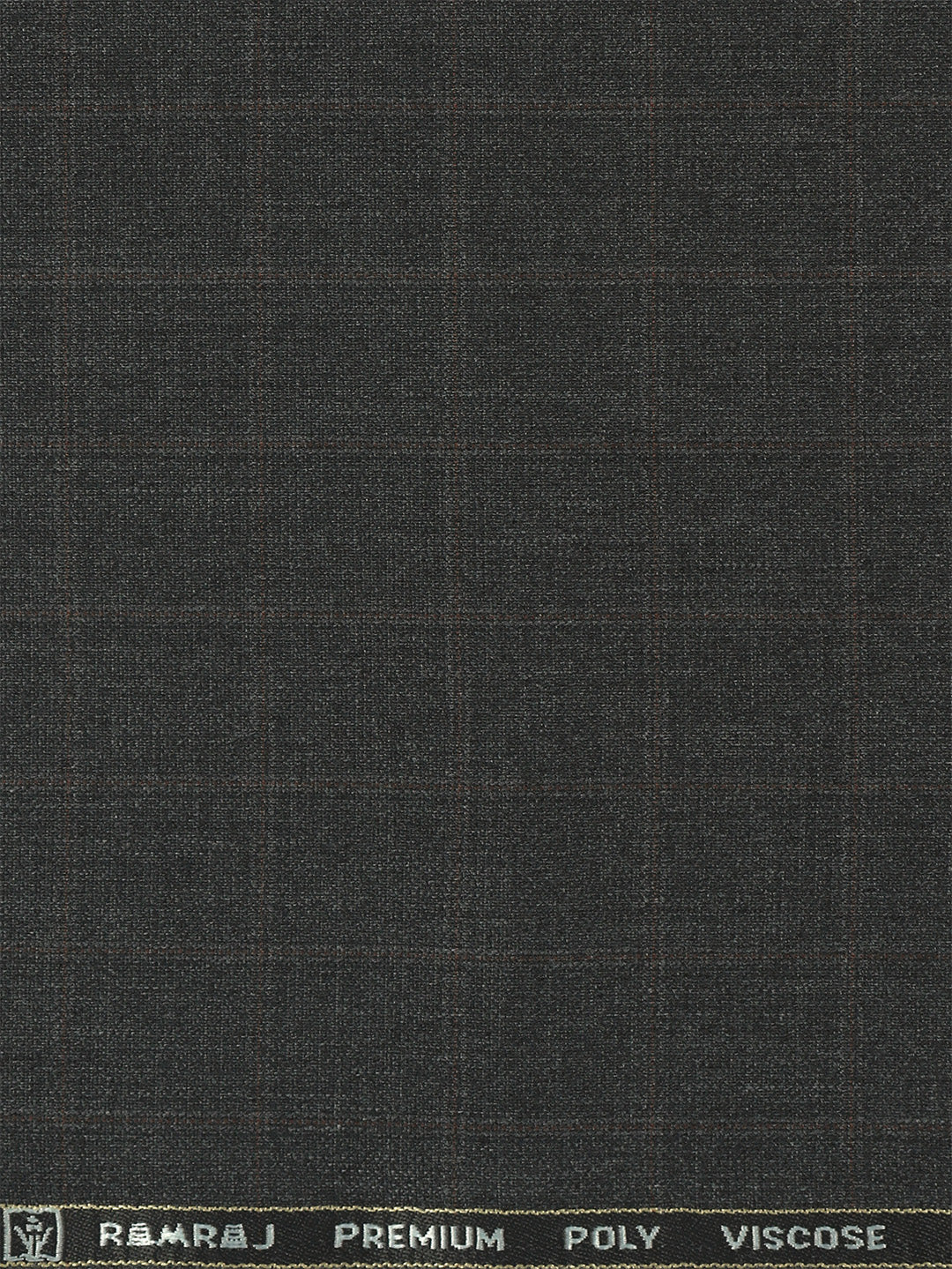 Poly Viscose Dark Grey Checked Pants Fabric Happy Days - Image 3