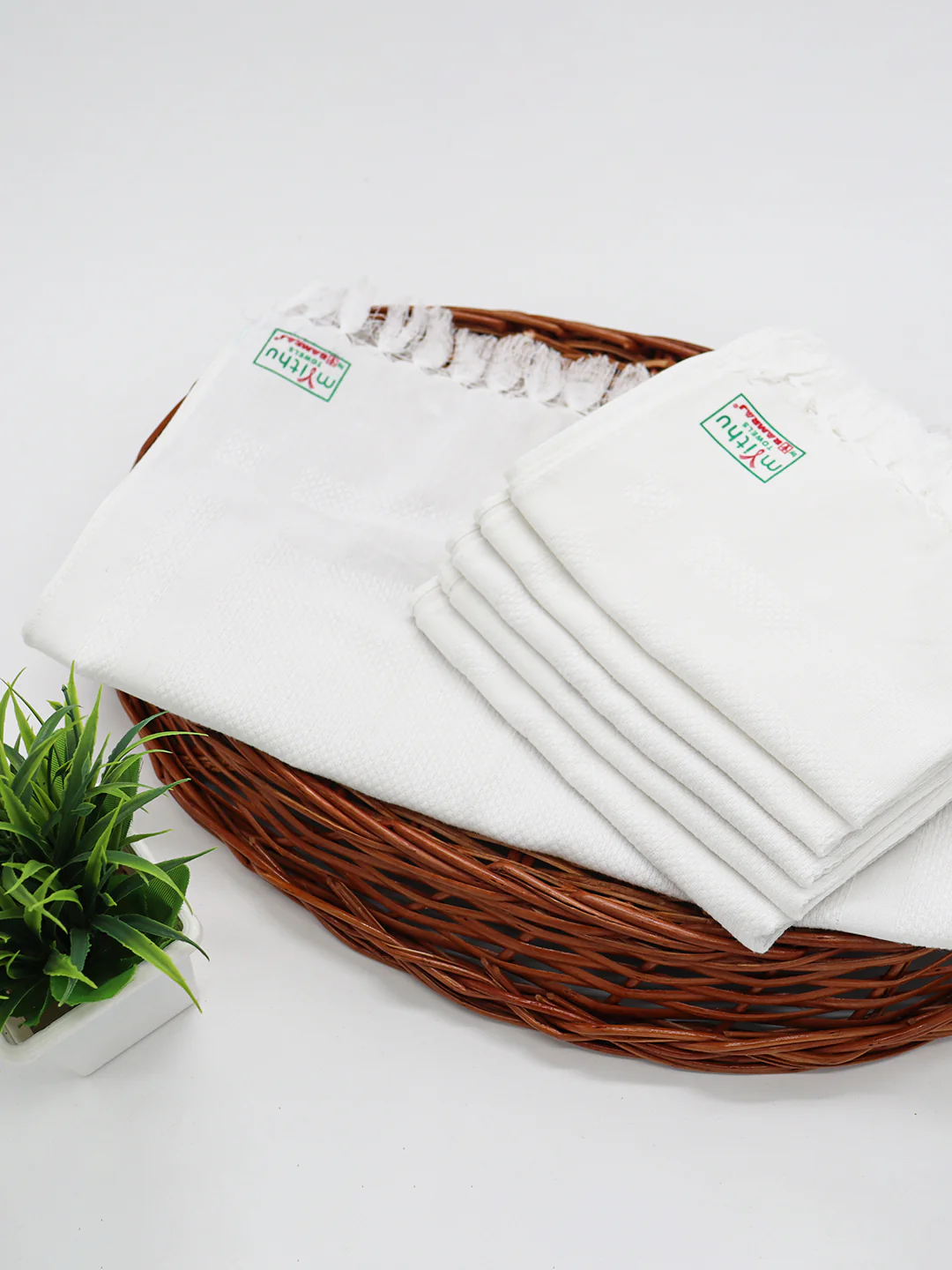 Premium Cotton White Napkin / Hand Towel (Pack of 6) - Image 7