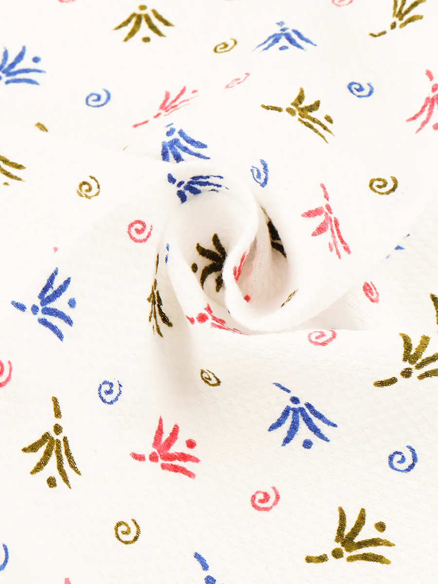 Premium Cotton White with Assorted Printed Napkin / Hand Towel (Pack of 6) - Image 2