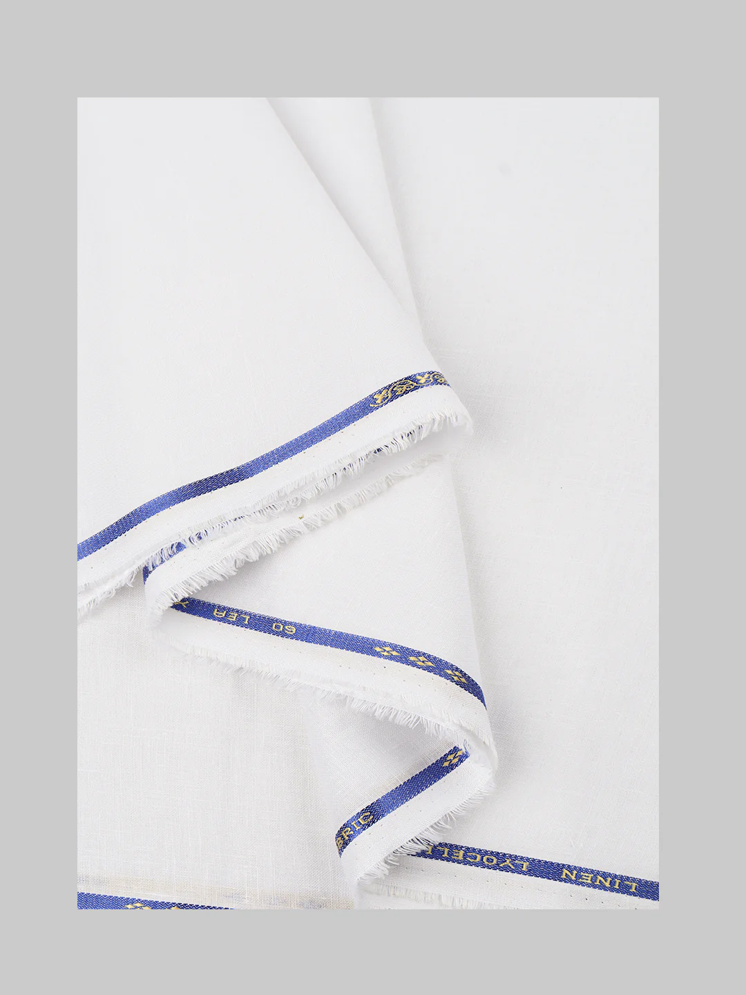 Premium Linen Lyocell White Plain Shirt Fabric - Image 2