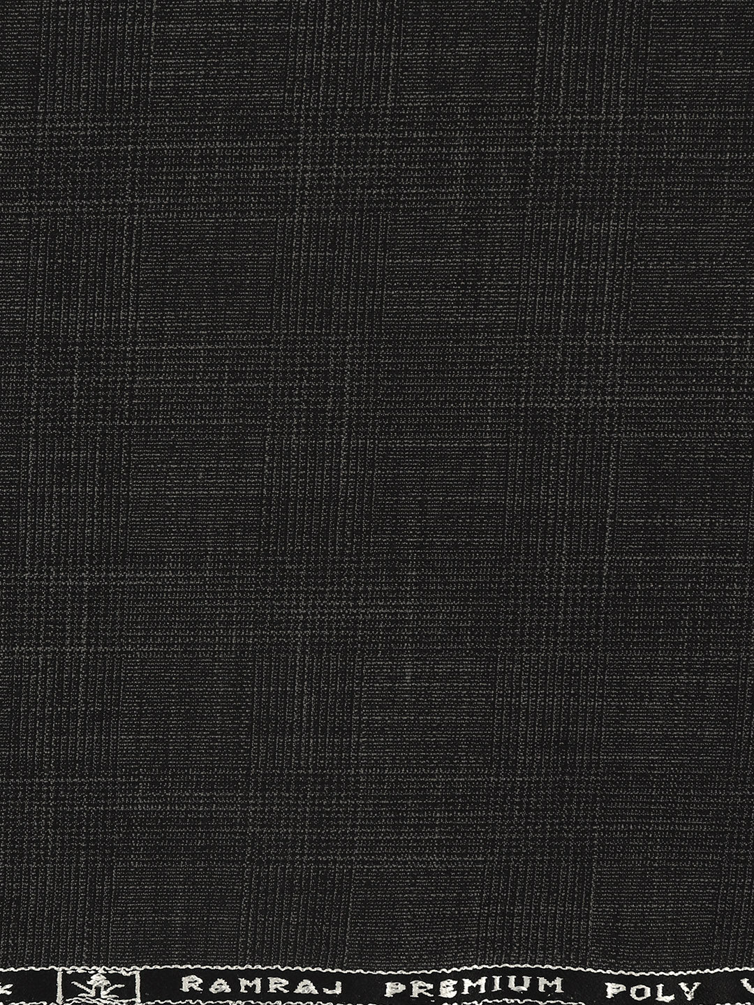 Premium Poly Viscose Blend Self Design Stretch Suiting Fabric Black Delicious - Image 3