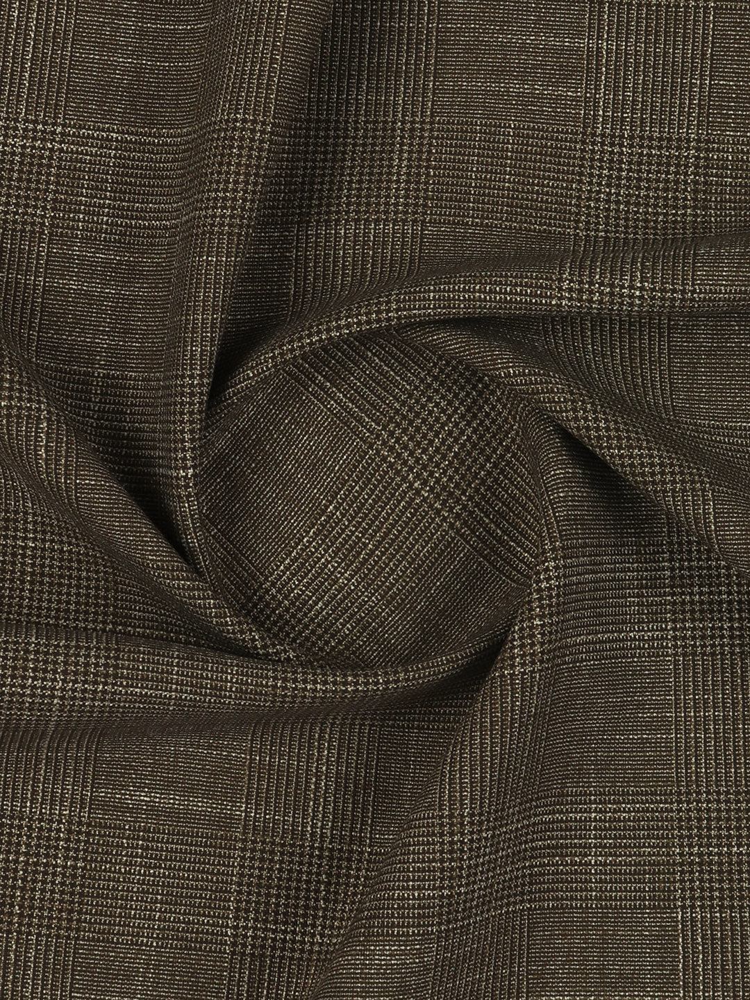 Premium Poly Viscose Blend Self Design Stretch Suiting Fabric Brown Delicious