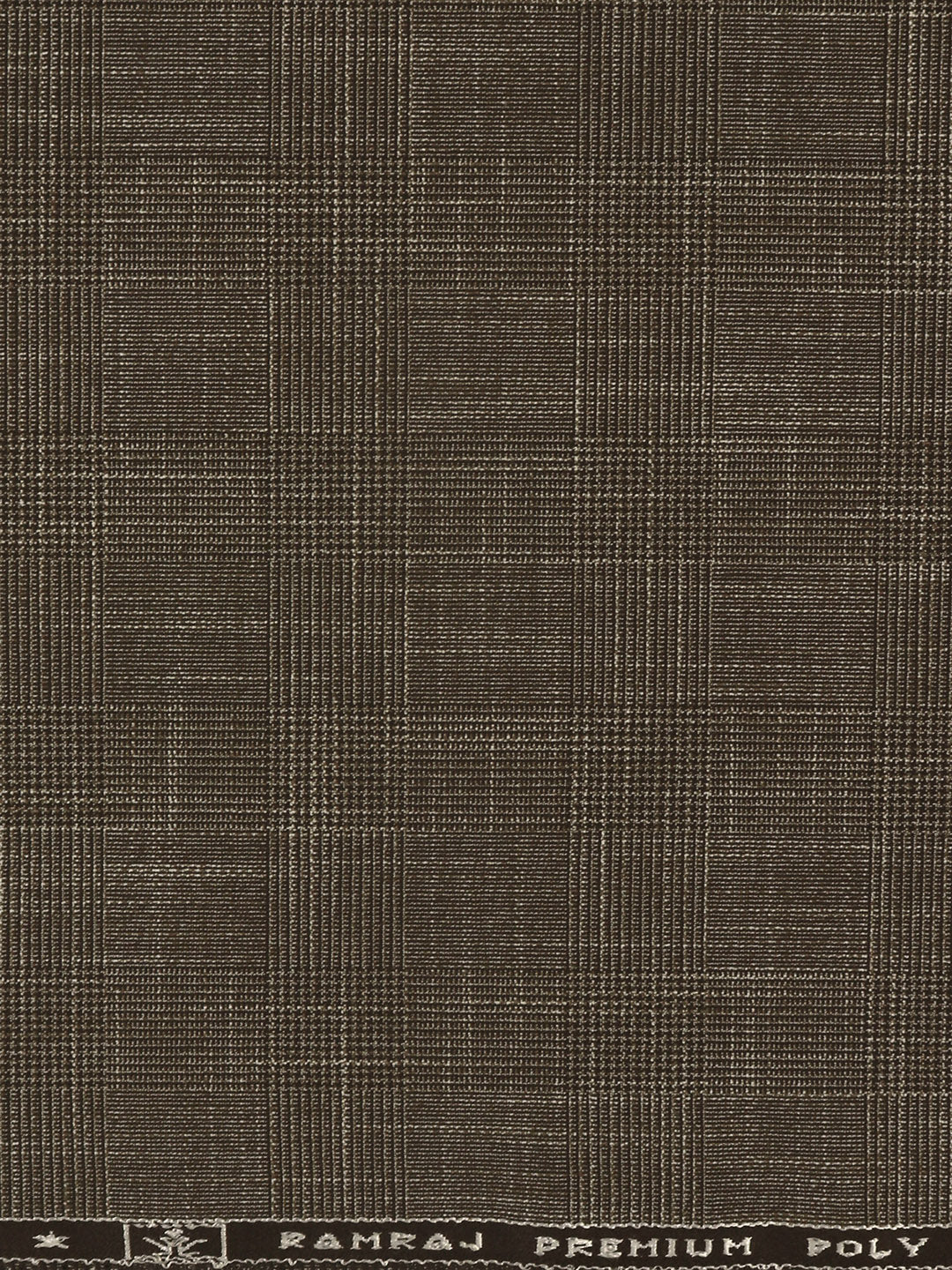Premium Poly Viscose Blend Self Design Stretch Suiting Fabric Brown Delicious - Image 3