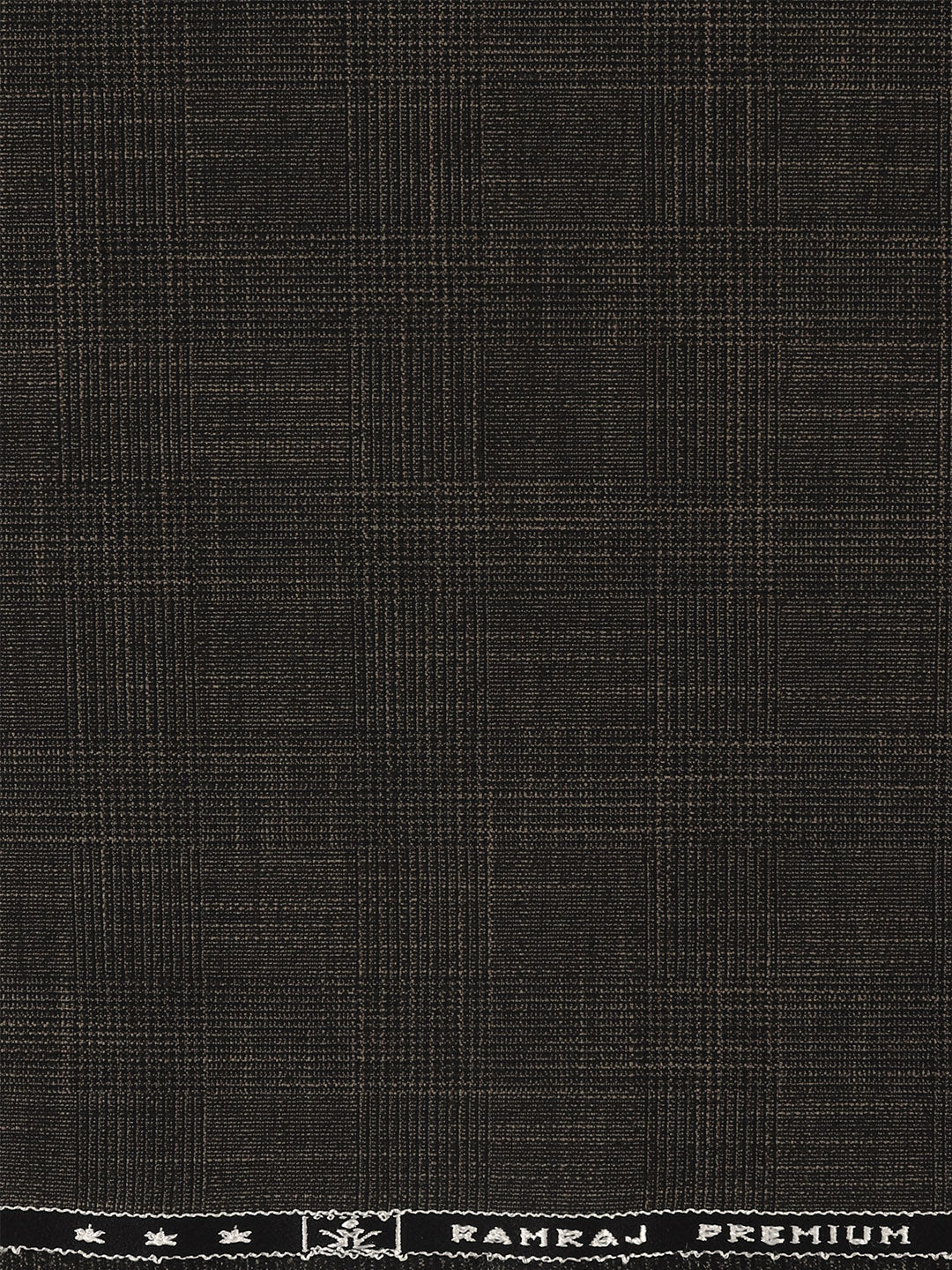 Premium Poly Viscose Blend Self Design Stretch Suiting Fabric Dark Brown Delicious - Image 3