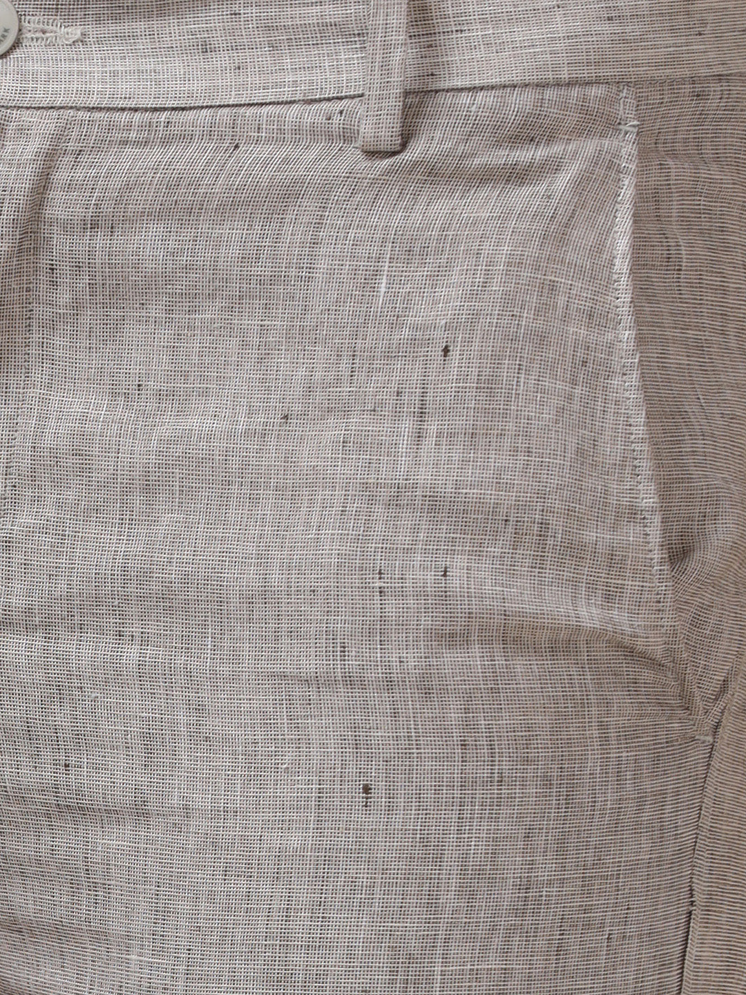 Premium Pure Linen Thistle Green Trim Fit Pants PL07 - Image 4