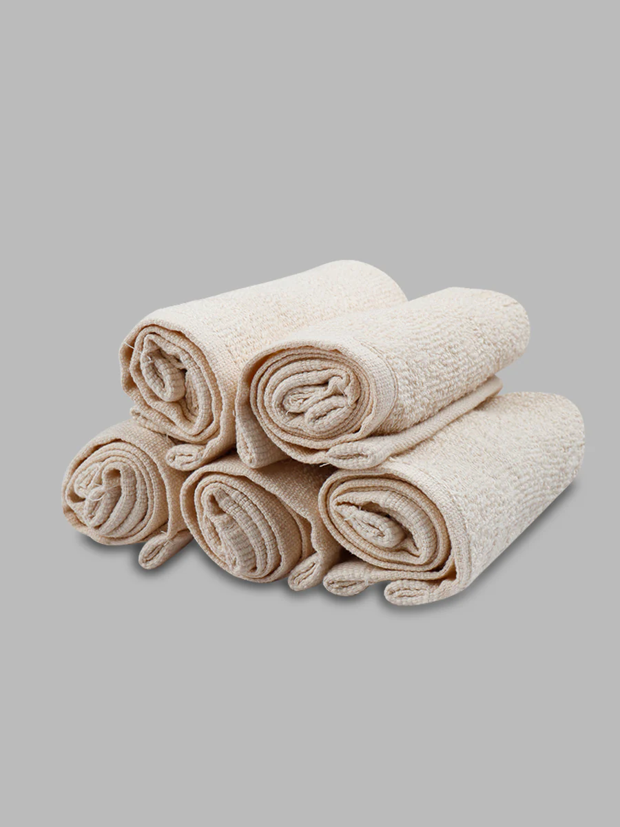 Premium Soft & Absorbent Cream Terry Face Towel FC6 ( Pack of 5 ) - Image 3