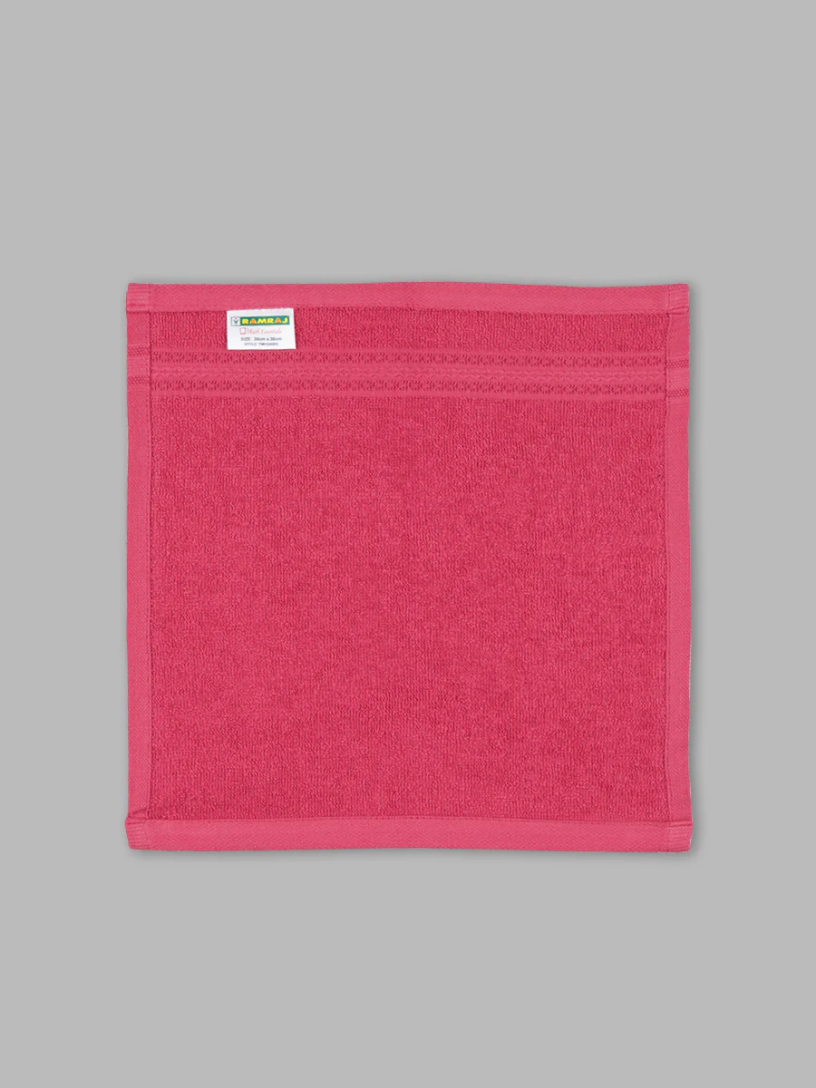 Premium Soft & Absorbent Dark Pink Terry Face Towel FC10 ( Pack of 5 ) - Image 5