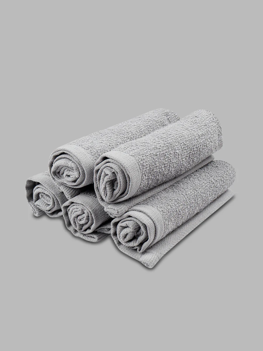 Premium Soft & Absorbent Grey Terry Face Towel FC5 ( Pack of 5 ) - Image 4