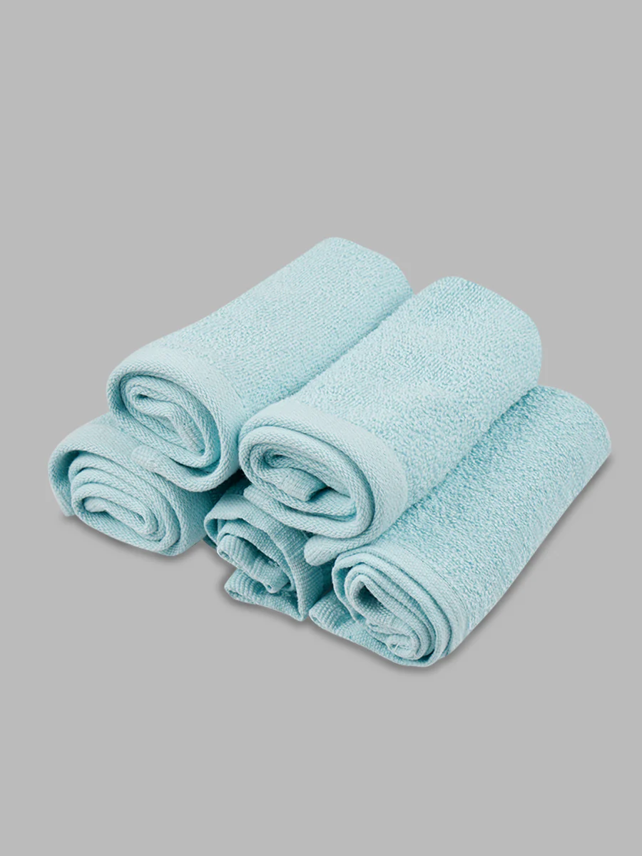 Premium Soft & Absorbent Light Blue Terry Face Towel FC9 ( Pack of 6) - Image 3