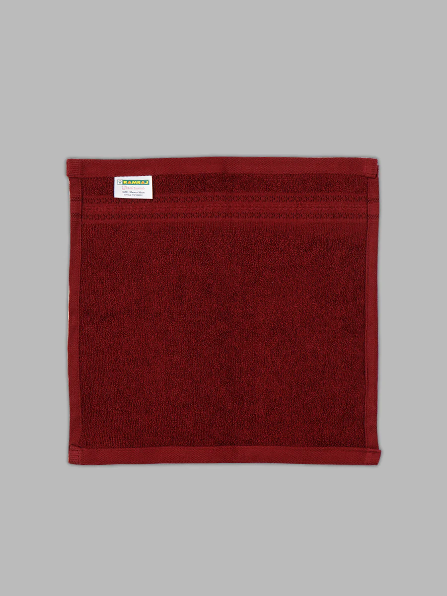 Premium Soft & Absorbent Maroon Terry Face Towel FC2 ( Pack of 5 ) - Image 5