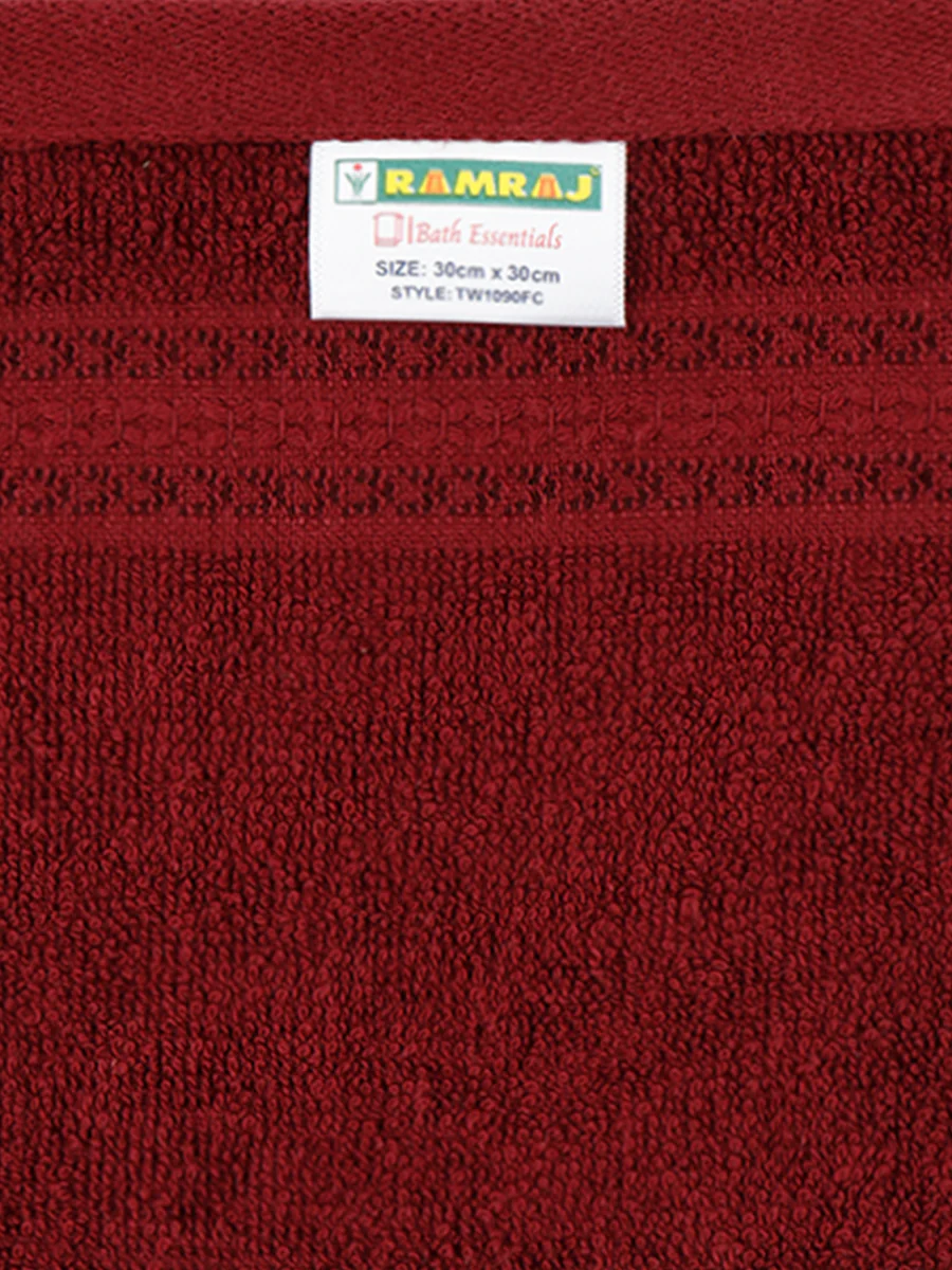 Premium Soft & Absorbent Maroon Terry Face Towel FC2 ( Pack of 5 ) - Image 6