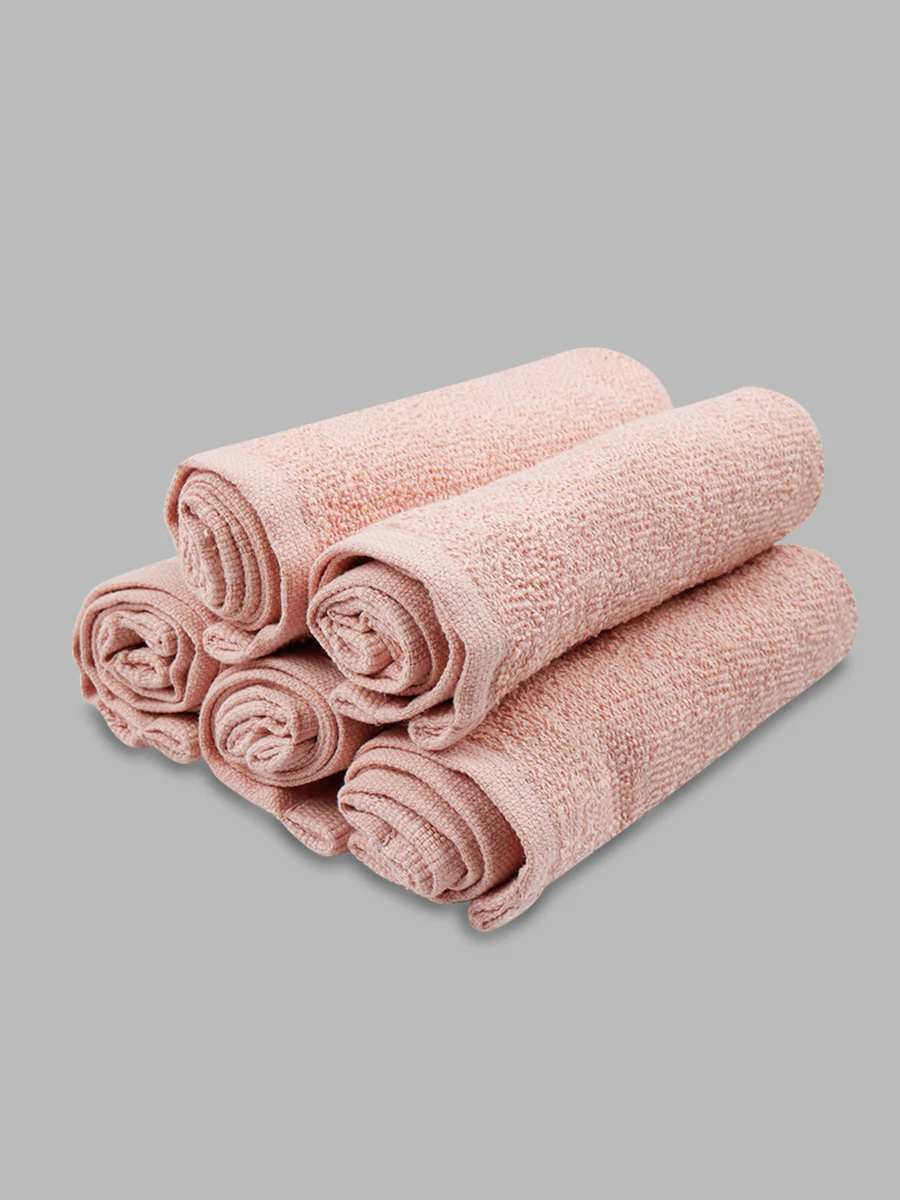 Premium Soft & Absorbent Peach Terry Face Towel FC7 ( Pack of 6 ) - Image 3