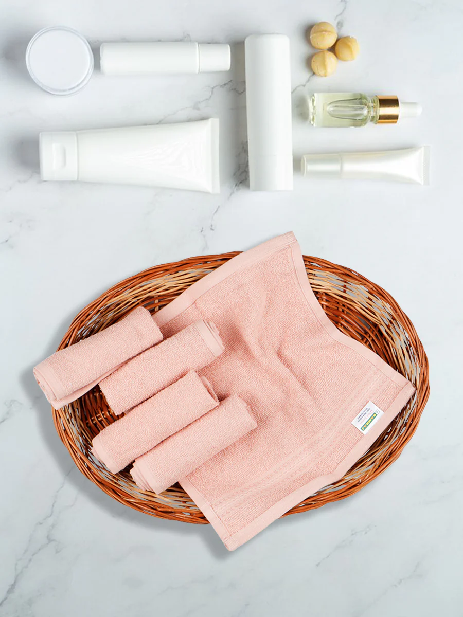 Premium Soft & Absorbent Peach Terry Face Towel FC7 ( Pack of 6 ) - Image 4