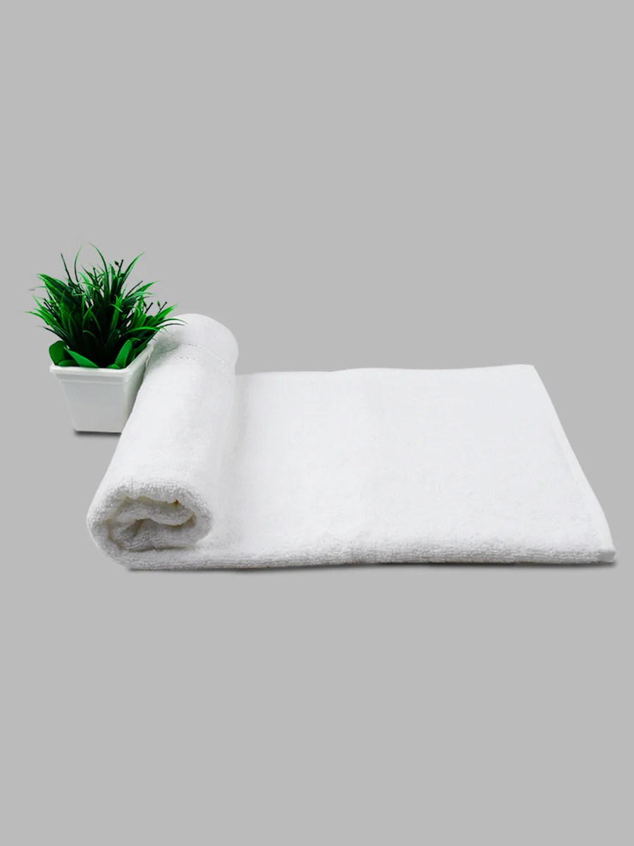 Premium Soft & Absorbent White Terry Bath Towel - Image 2
