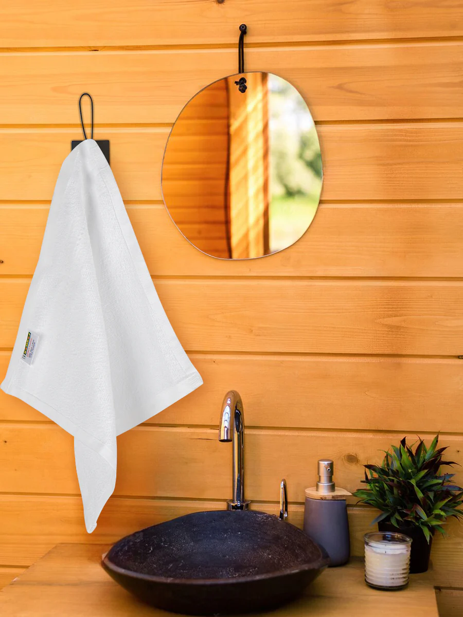 Premium Soft & Absorbent White Terry Face Towel ( Pack of 5 ) - Image 2