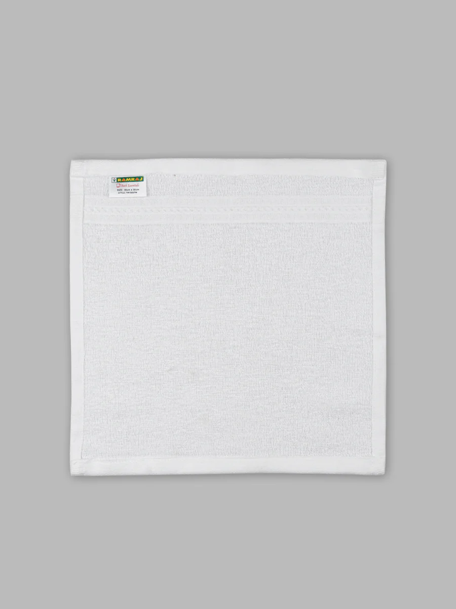 Premium Soft & Absorbent White Terry Face Towel ( Pack of 5 ) - Image 5