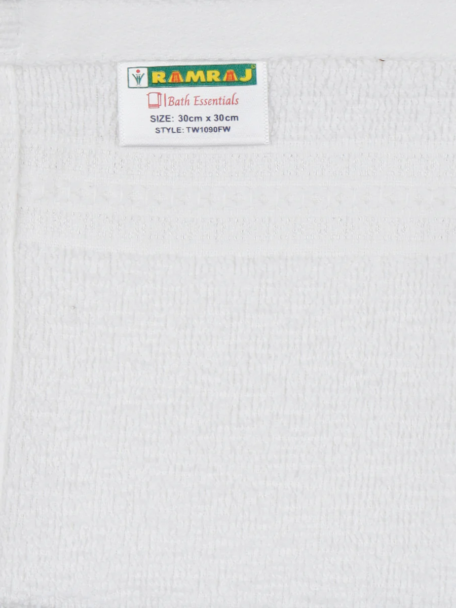 Premium Soft & Absorbent White Terry Face Towel ( Pack of 5 ) - Image 6