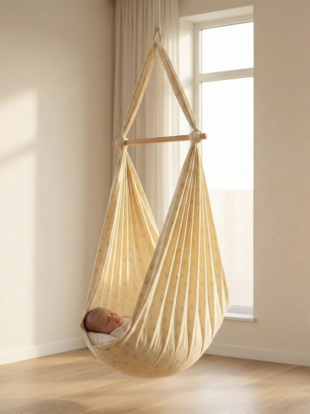 Premium Soft Cotton Baby Hammock Stitched in Assorted Colours & Prints (Thottil/Jhula) - Image 3