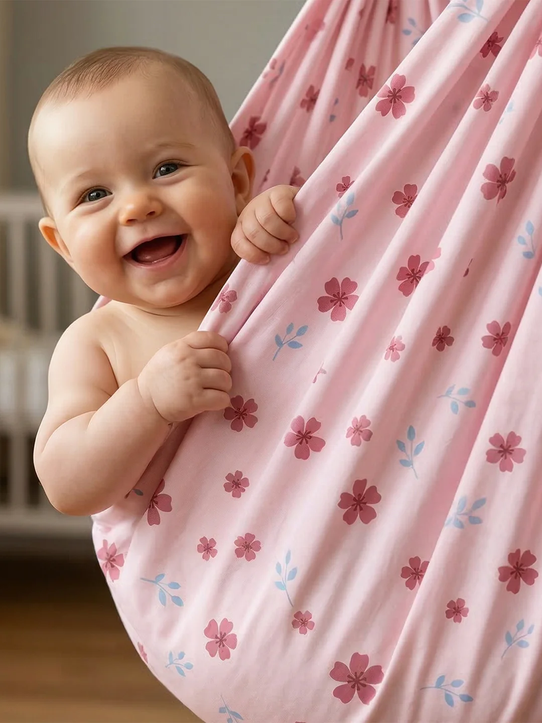 Premium Soft Cotton Baby Hammock Stitched in Assorted Colours & Prints (Thottil/Jhula) - Image 4