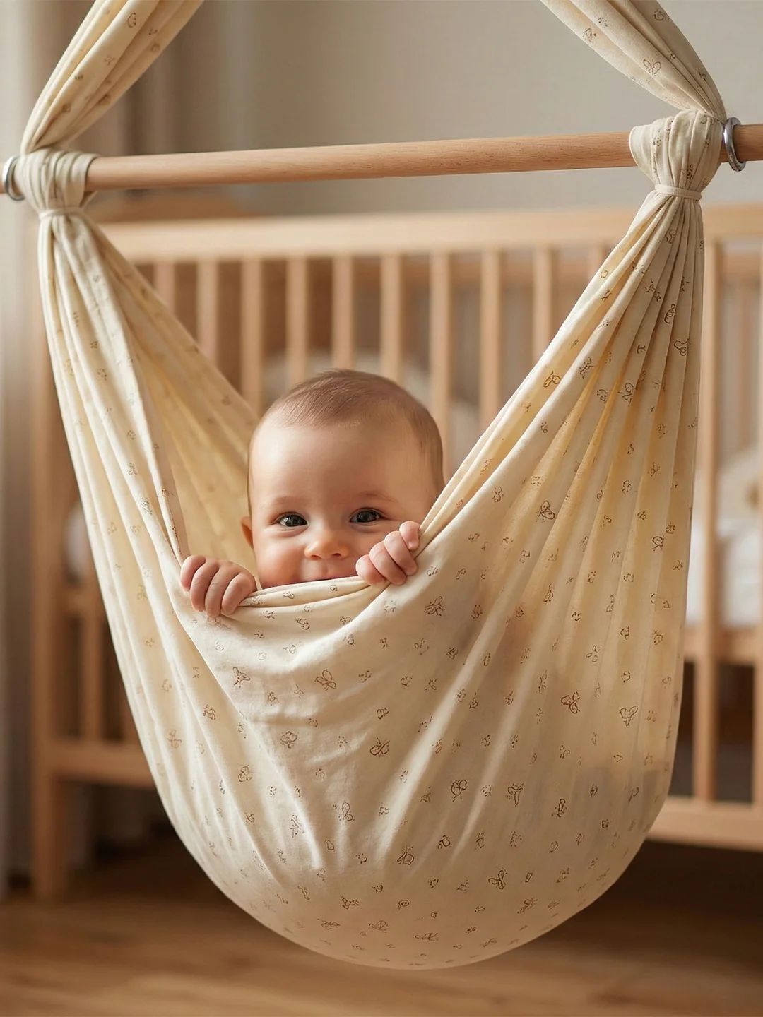 Premium Soft Cotton Baby Hammock Stitched in Assorted Colours & Prints (Thottil/Jhula) - Image 5