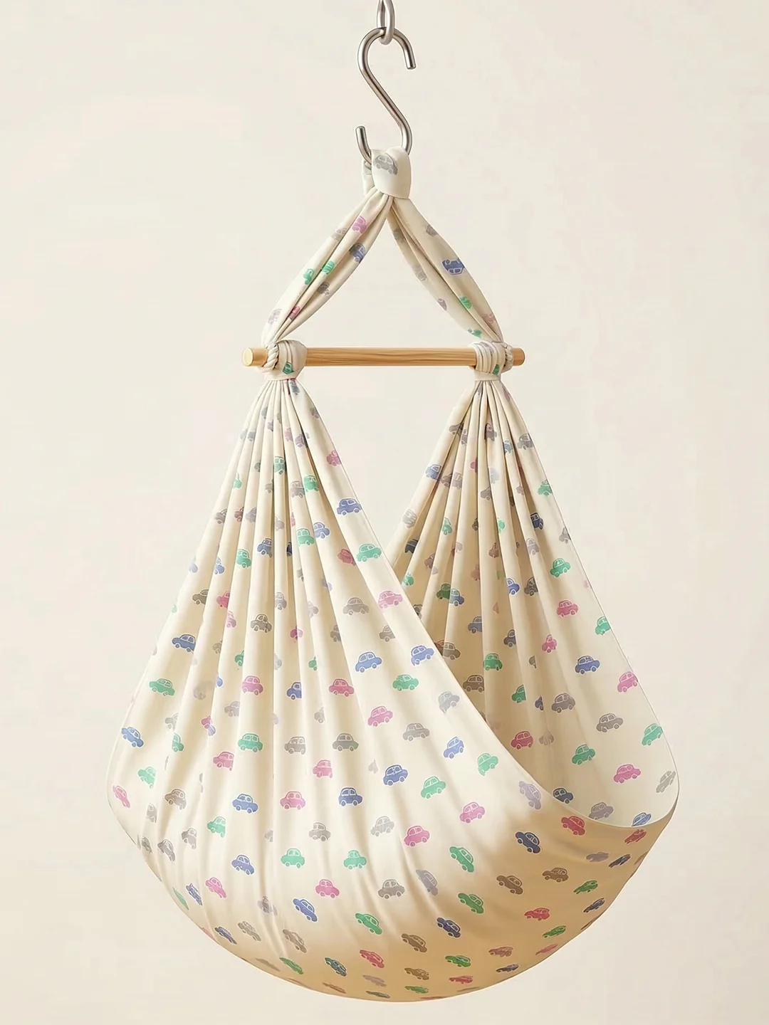 Premium Soft Cotton Baby Hammock Stitched in Assorted Colours & Prints (Thottil/Jhula) - Image 6