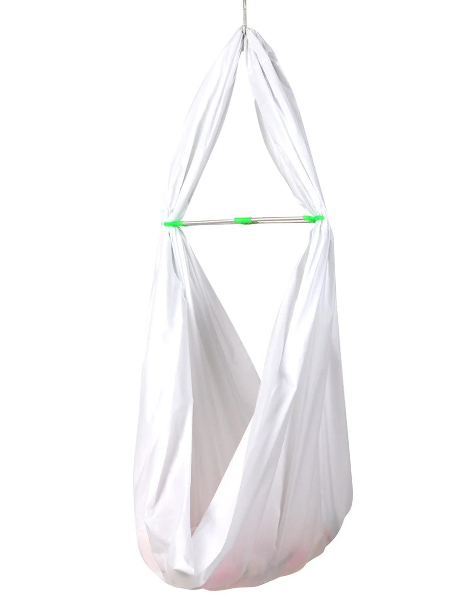 Premium Soft Cotton Baby Hammock Stitched White (Thottil/Jhula) - Image 2