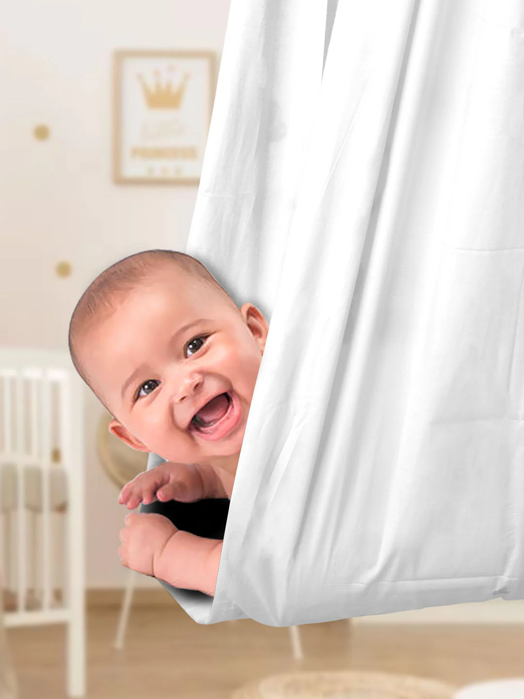 Premium Soft Cotton Baby Hammock Stitched White (Thottil/Jhula) - Image 3