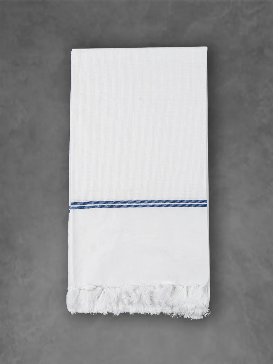 Premium Soft Feel Stripes Border White Bath Towel Family 1046 (Pack of 5) - Image 4