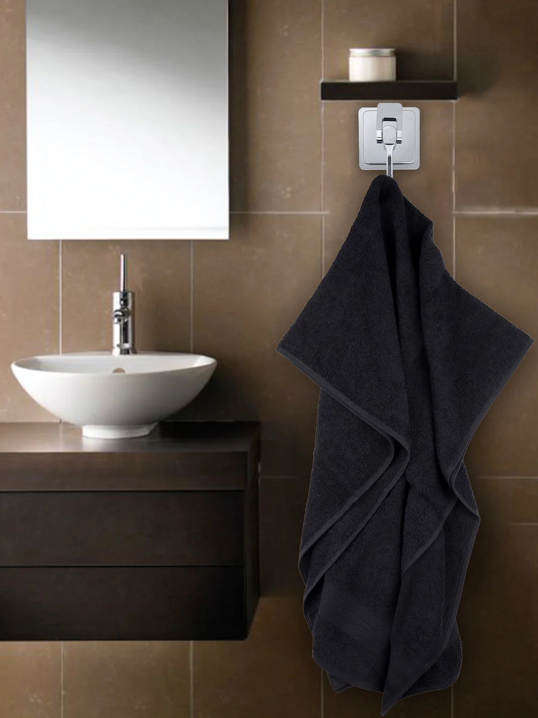 Premium Soft Terry Bath Towel Black - Image 3