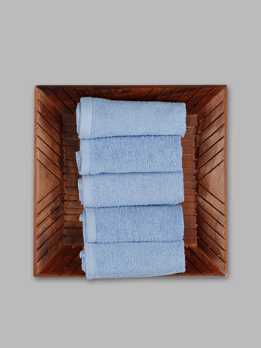 Premium Soft Terry Face Towel Blue FC3 (Pack of 6) - Image 4